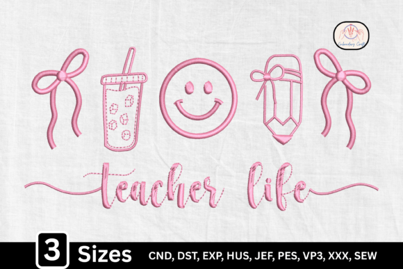 Bow Pencil Funny Teacher Life: A Craft Fair-Ready Embroidery Pick?