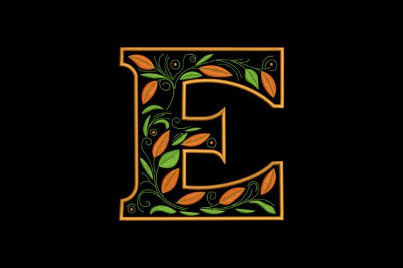 Floral Alphabet Letter E: A Charming Addition to Craft Fair Embroidery