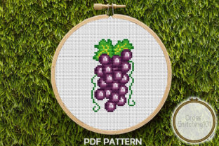Grapes Modern Cross Stitch Pattern Review for Sweatshirt Embroidery