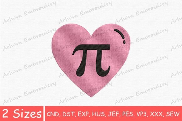 Math Lover Pi Heart Embroidery: A Smart Addition for Nerdy Charm