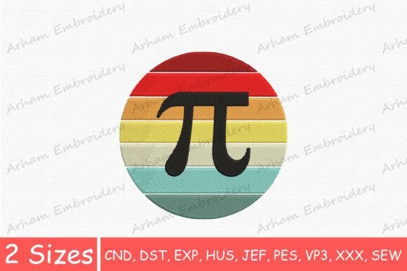 Retro Pi Day Embroidery Design Adds Nerdy Charm to Boutique Apparel